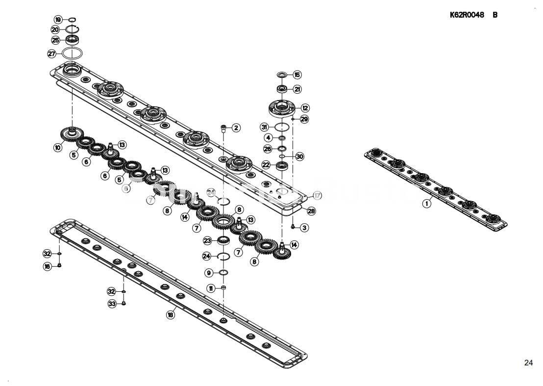 Piñón  derecha segadora  KUHN GMD 44/55/66/77 - Imagen 2